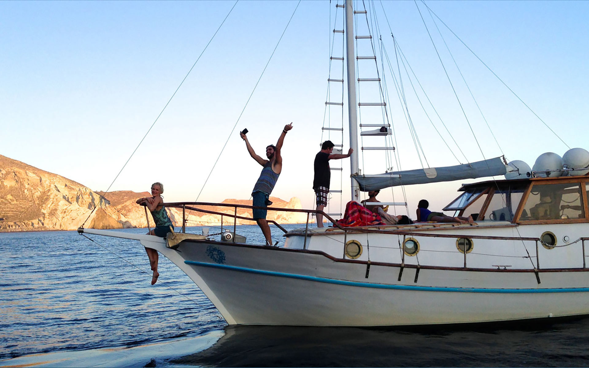 Santorini Private Sailing Cruise, Traditional Kaiki 