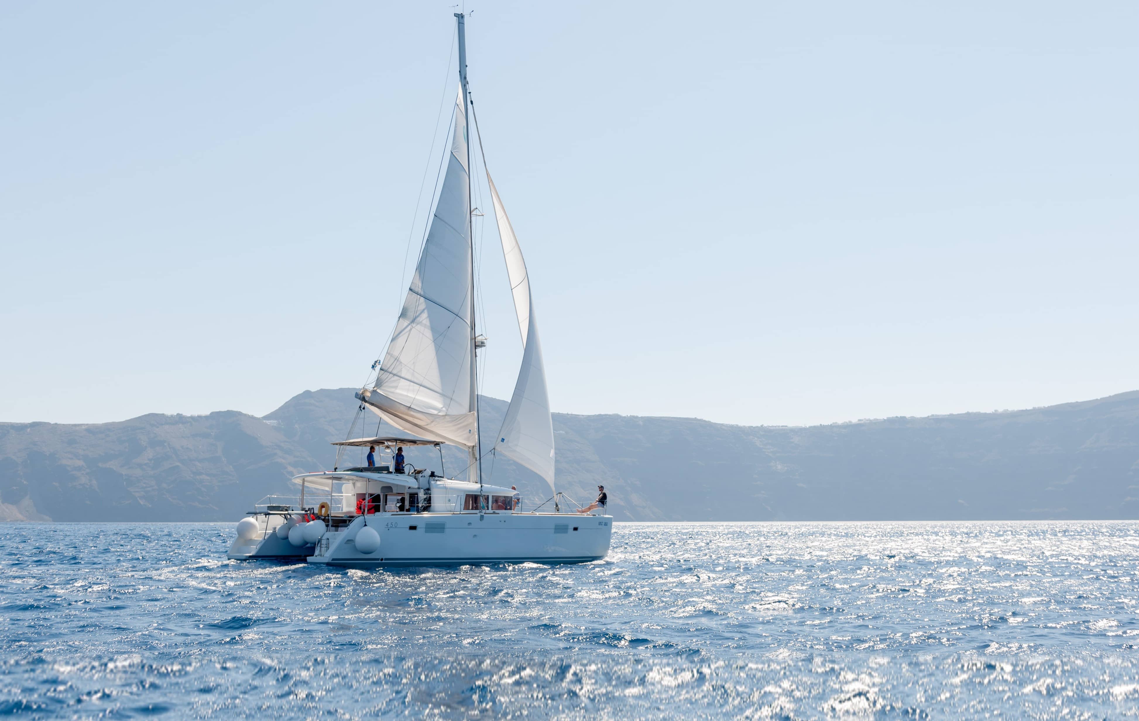 Santorini Sailing Private Cruise, Lagoon 450