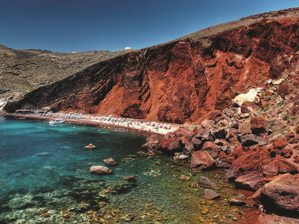 The Volcanic Beaches of Santorini on a helicopter tour!
